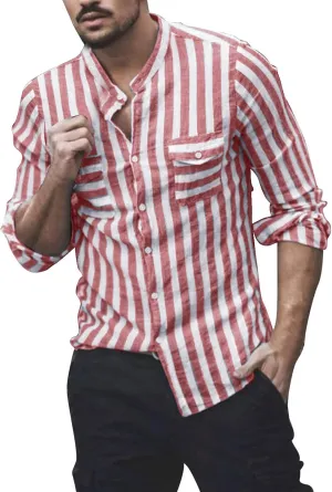 Mens Shirts Men's Casual Fashion Long Sleeve Dress Shirt Button Down Shirts Regular-Fit Slim-fit Work Shirt