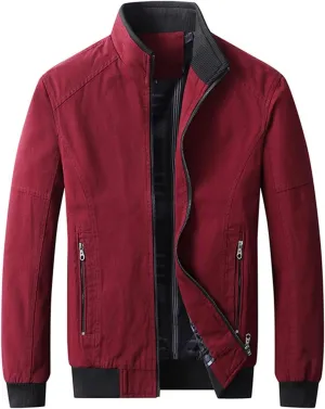 Men's Slim Fit Lightweight Softshell Flight Bomber Jacket Coats Business Casual Full Zip Lightweight Outwear Jackets