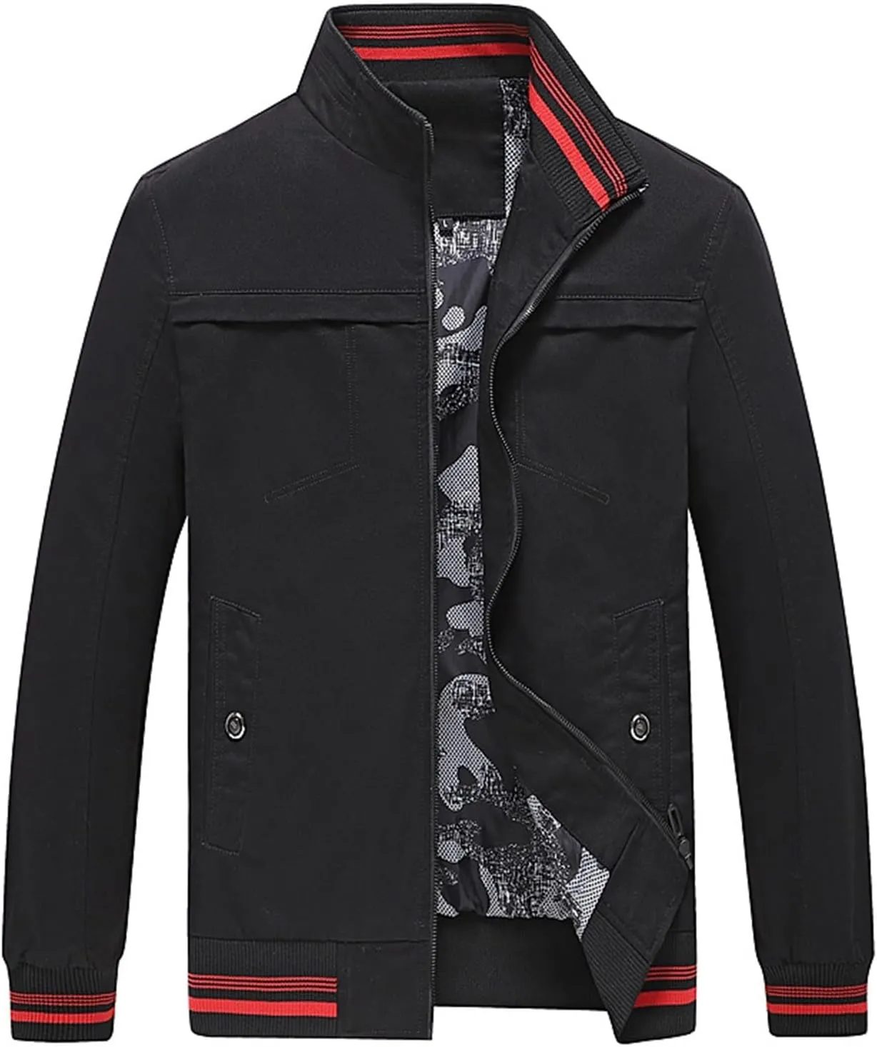 Men's Slim Fit Lightweight Softshell Flight Bomber Jacket Coats Business Casual Full Zip Lightweight Outwear Jackets