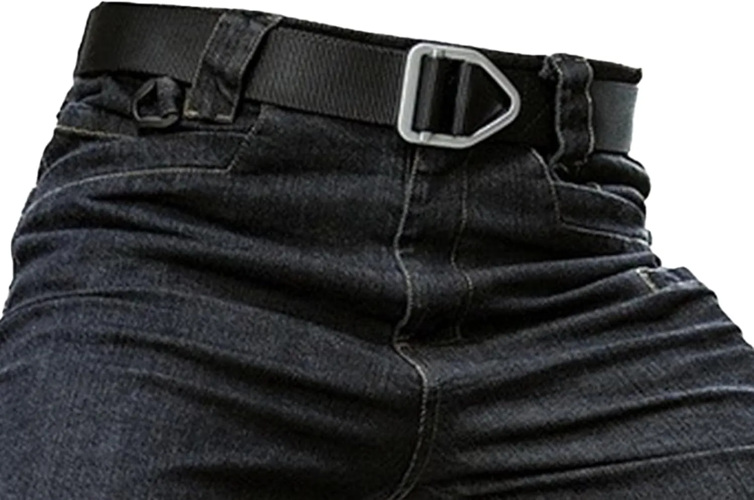 Men's Straight Leg Biker Workwear Jeans Slim Fit Motorcycle Denim Pants Stretch Casual Streetwear Jeans
