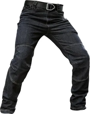 Men's Straight Leg Biker Workwear Jeans Slim Fit Motorcycle Denim Pants Stretch Casual Streetwear Jeans