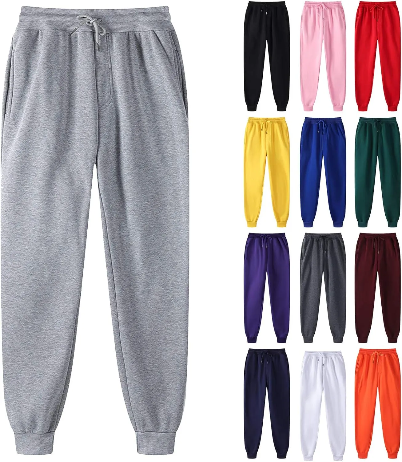 Mens Sweatpants Casual Drawstring Fleece Sweat Pants Outdoor Stretch Sport Relax Fit Active Big and Tall Joggers