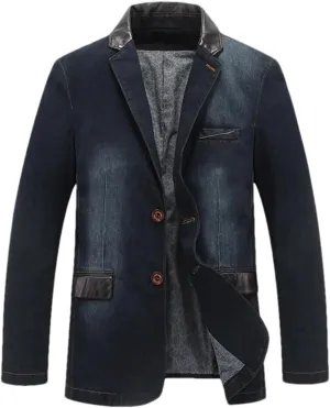 Men's Winter Denim Jackets Casual Laple Denim Windbreaker Coats Classic Motorcycle Jean Jackets