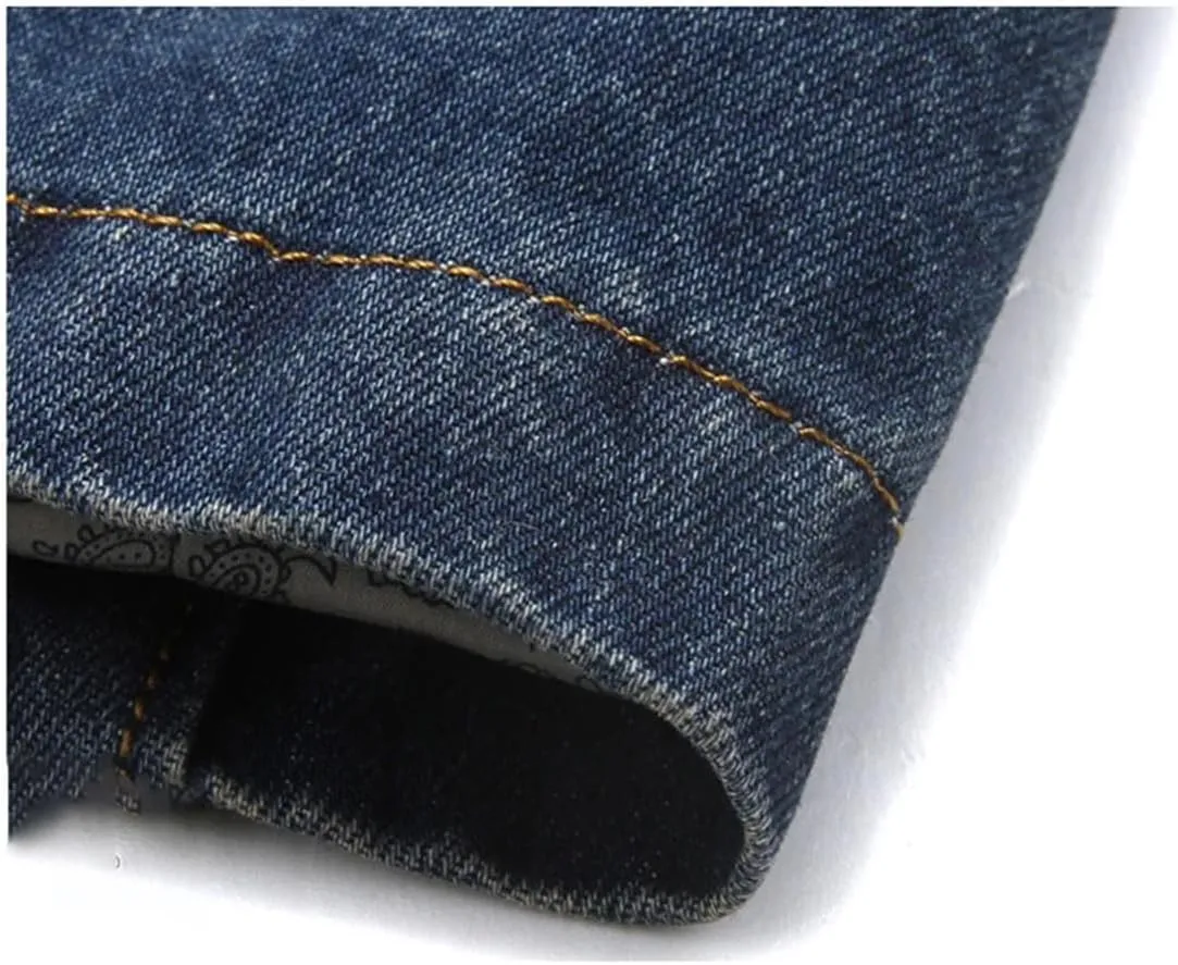 Men's Winter Denim Jackets Casual Laple Denim Windbreaker Coats Classic Motorcycle Jean Jackets