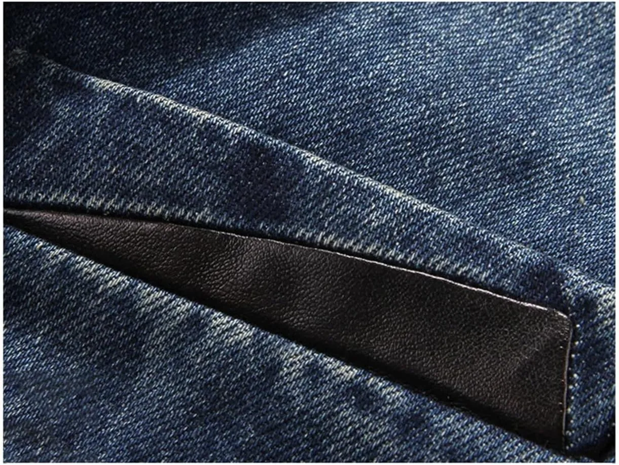 Men's Winter Denim Jackets Casual Laple Denim Windbreaker Coats Classic Motorcycle Jean Jackets