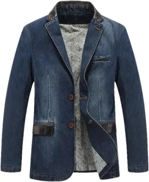 Men's Winter Denim Jackets Casual Laple Denim Windbreaker Coats Classic Motorcycle Jean Jackets