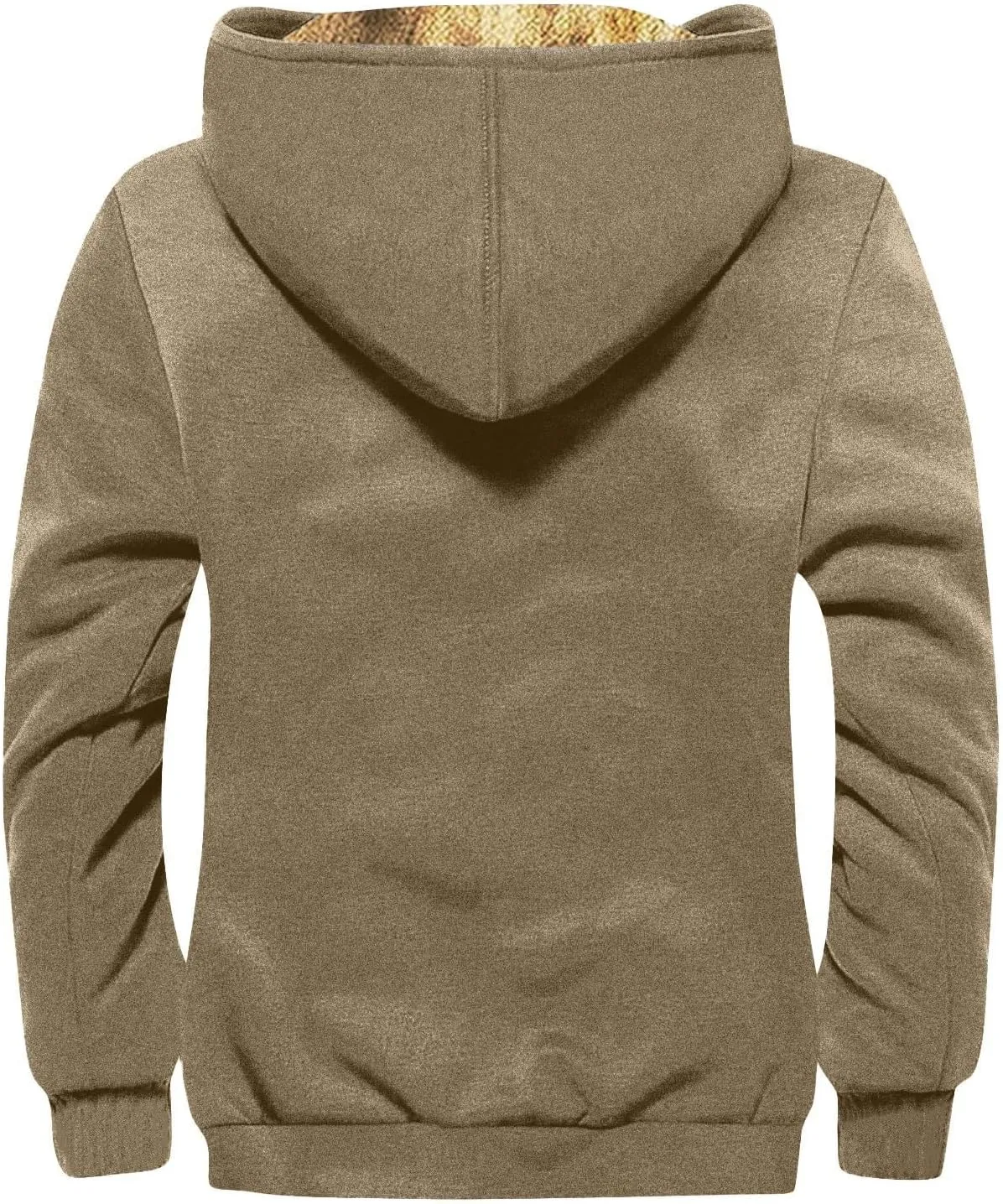 Men's Winter Sherpa Lined Hoodie Jacket Flag Print Zip Up Sweatshirt Heavyweight Warm Fleece Coat with Pockets M-7XL