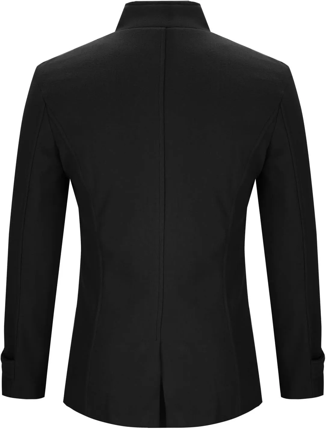 Men's Wool Blend Double Breasted Pea Coat Classic Notched Collar Warm Woolen Trench Coats Slim Fit Winter Outerwear