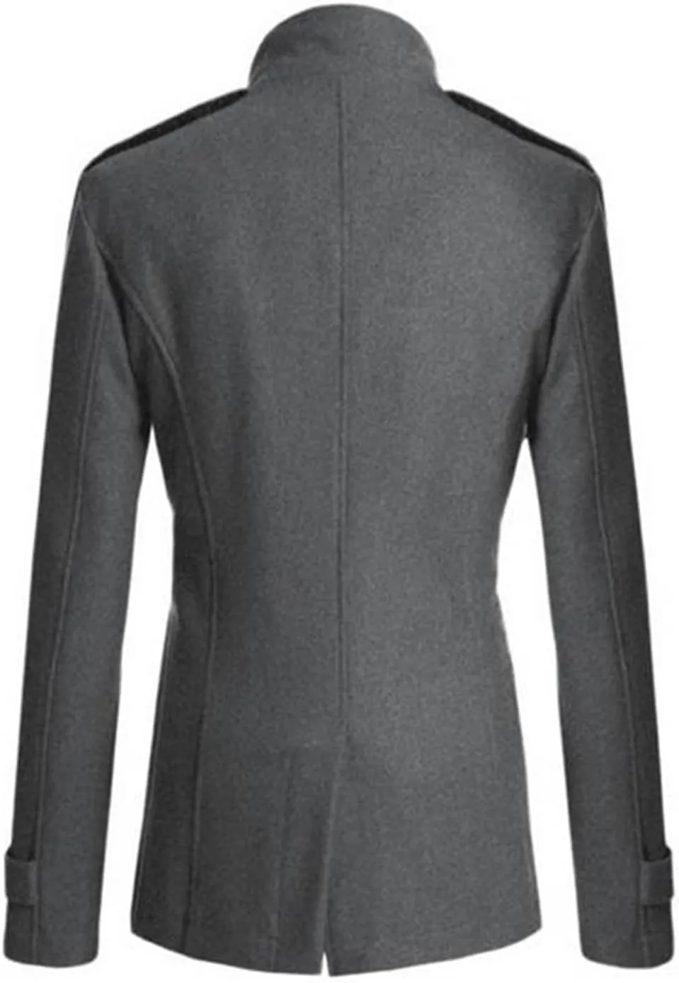 Men's Wool Blend Double Breasted Pea Coat Classic Notched Collar Warm Woolen Trench Coats Slim Fit Winter Outerwear