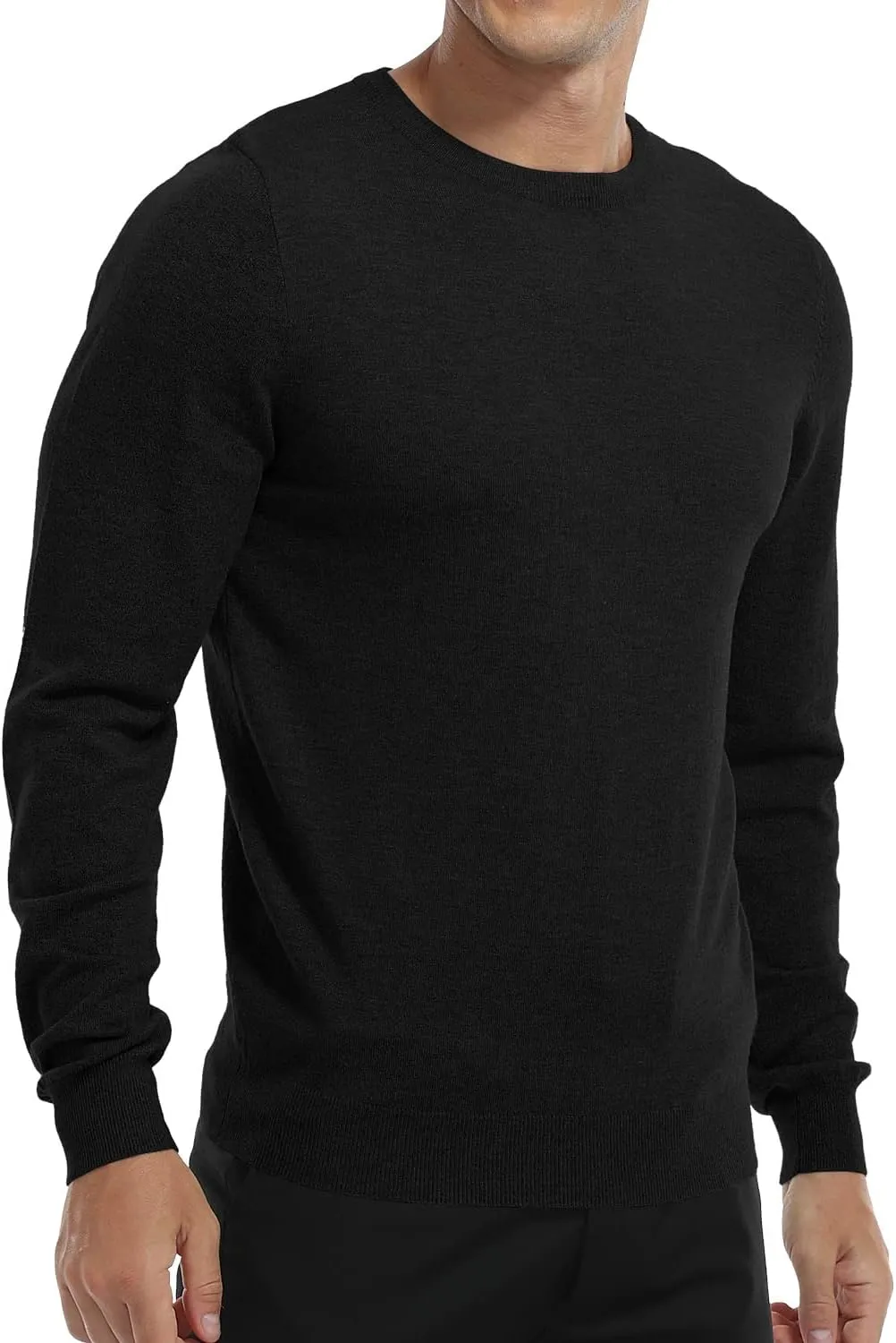 MLANM Men's Crew Neck Sweater Slim Fit Lightweight Sweatshirts Knitted Pullover for Casual
