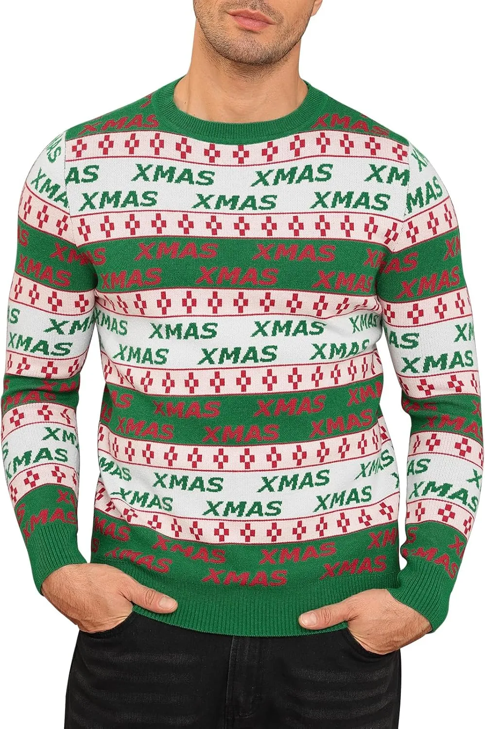 MLANM Men's Crew Neck Sweater Slim Fit Lightweight Sweatshirts Knitted Pullover for Casual