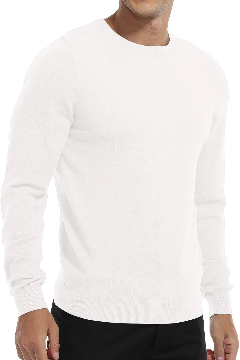 MLANM Men's Crew Neck Sweater Slim Fit Lightweight Sweatshirts Knitted Pullover for Casual