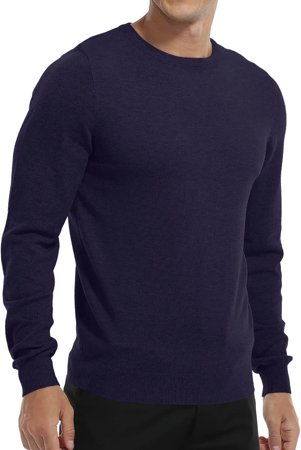 MLANM Men's Crew Neck Sweater Slim Fit Lightweight Sweatshirts Knitted Pullover for Casual