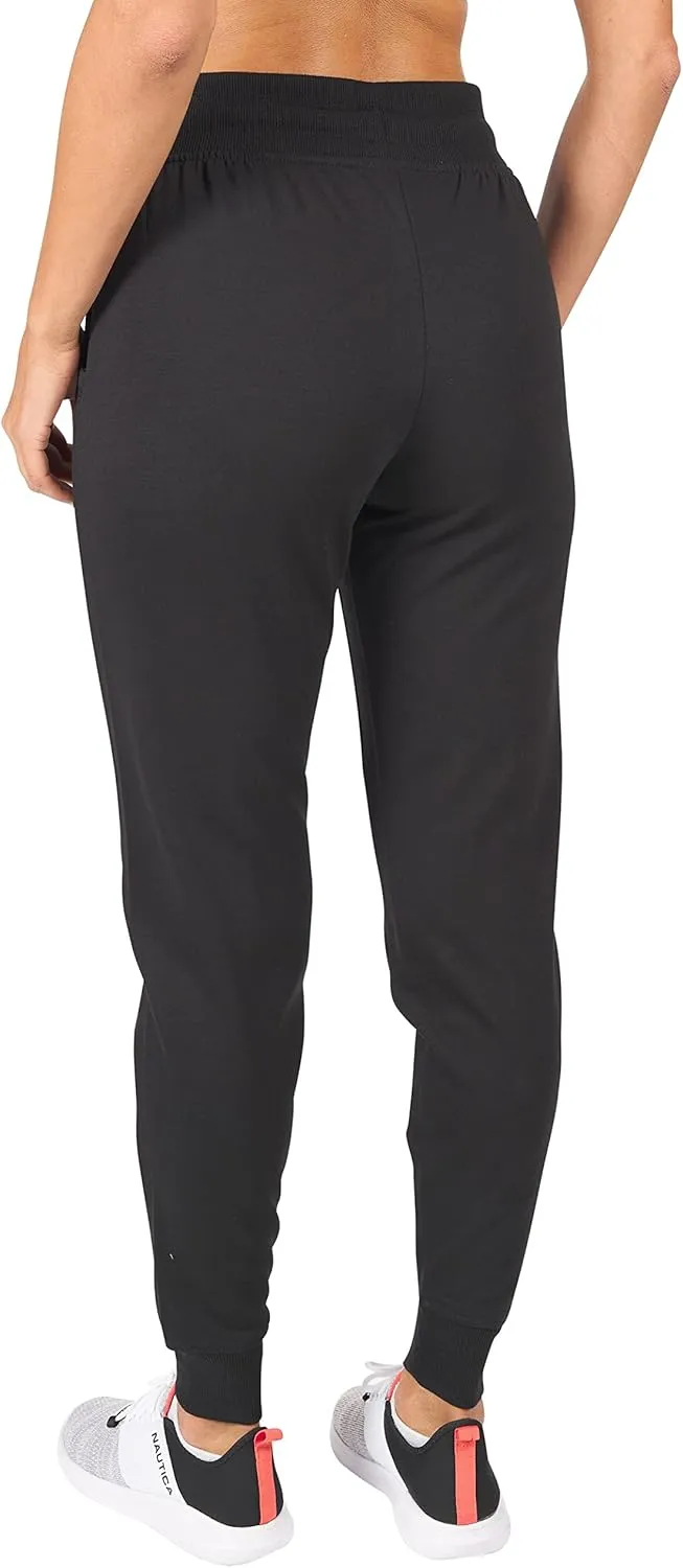 Nautica Competition Women's Joggers, Athletic Active Basic Essential Running Ultra Soft Fleece Relax Fit Lounge Sweatpants