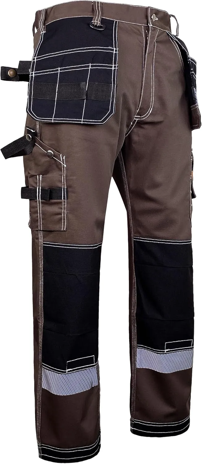 Notus Men's Work Utility & Safety Pants Reinforced Cordura Knee Tactical Utility Tools Holster Pockets Workwear Pants