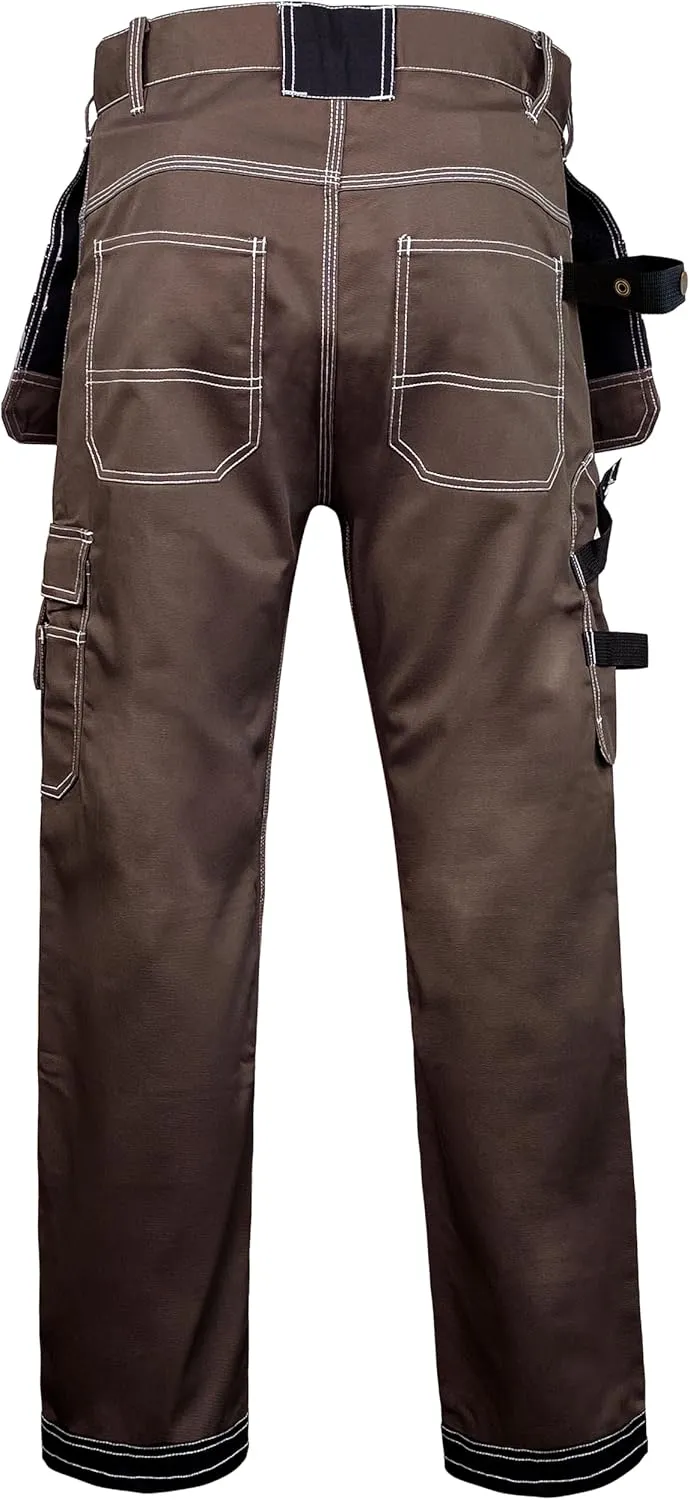 Notus Men's Work Utility & Safety Pants Reinforced Cordura Knee Tactical Utility Tools Holster Pockets Workwear Pants