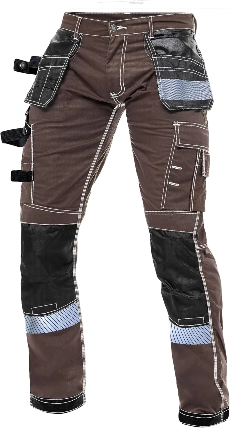 Notus Men's Work Utility & Safety Pants Reinforced Cordura Knee Tactical Utility Tools Holster Pockets Workwear Pants