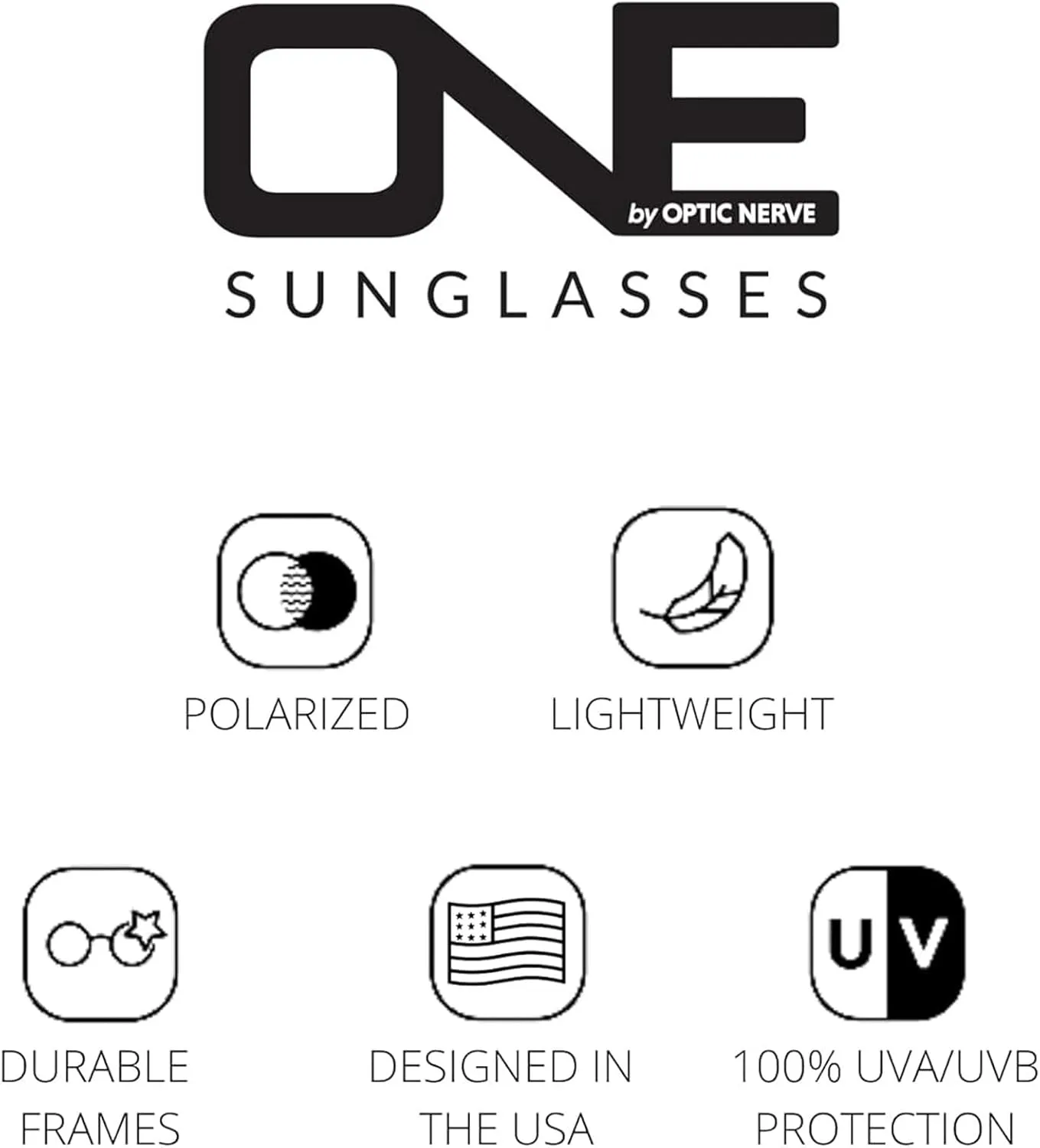 Optic Nerve Unisex Fairplay Polarized Sunglasses | Lightweight UV Protection Eco-Friendly Square Shades for Everyday Wear