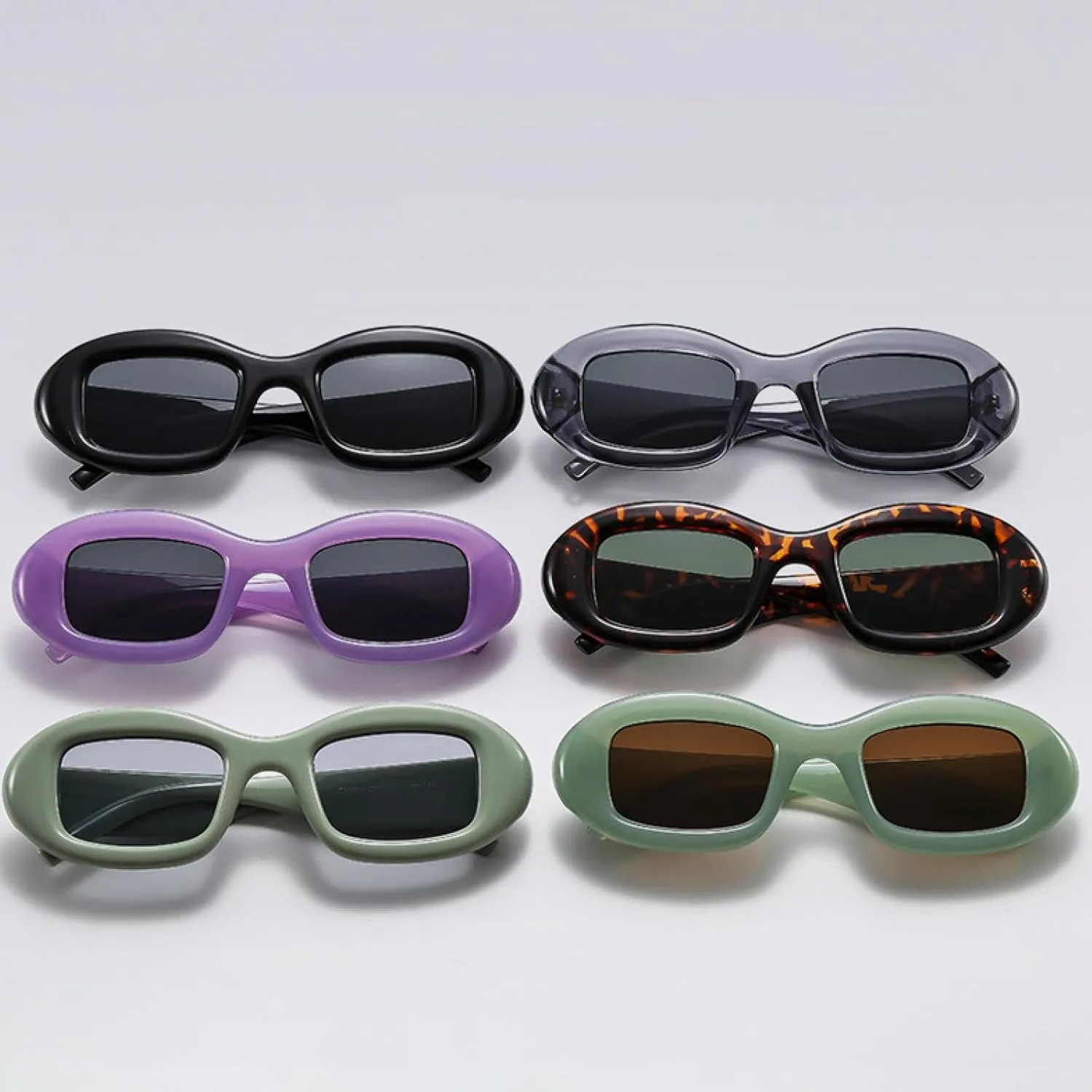 Oval Punk Sunglasses Luxury Gray Outdoor Shades Women Vintage Stylish Sun Glasses Retro Fashion Eyewear