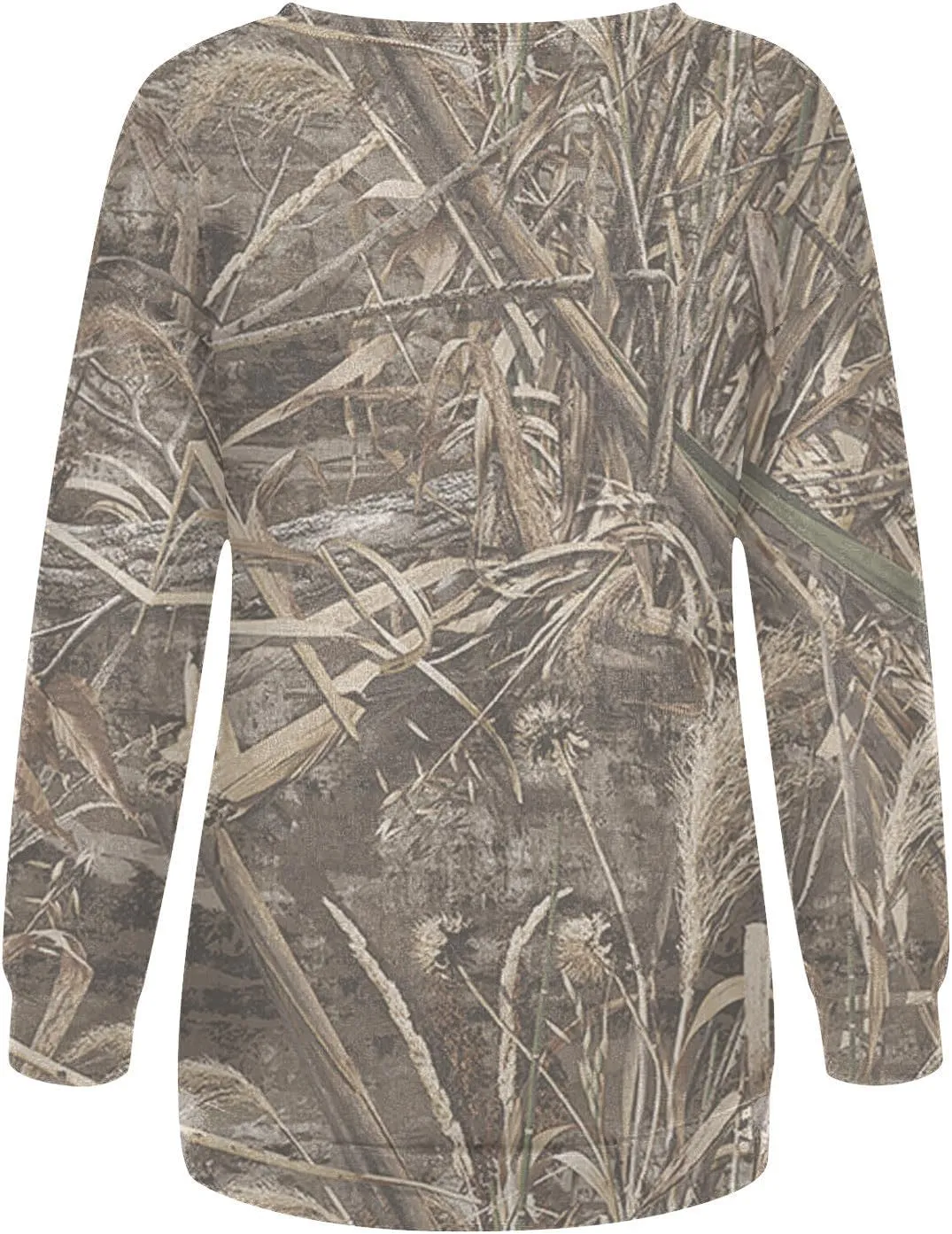 Oversized Camo Sweatshirt For Women Graphic Crewneck Pullover Leaf Print Long Sleeve Tops Fall Clothes 2024