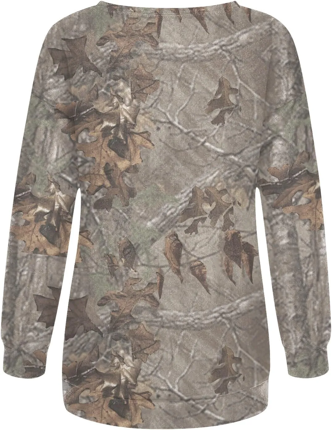 Oversized Camo Sweatshirt For Women Graphic Long Sleeve Tops Leaf Print Fall Clothes 2024 Crewneck Pullover
