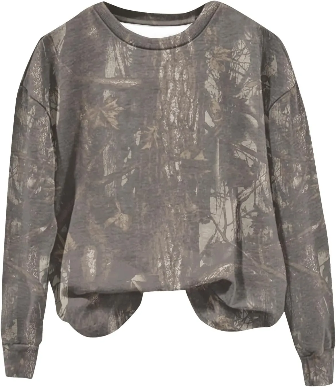 Oversized Camo Sweatshirt For Women Graphic Long Sleeve Tops Leaf Print Fall Clothes 2024 Crewneck Pullover