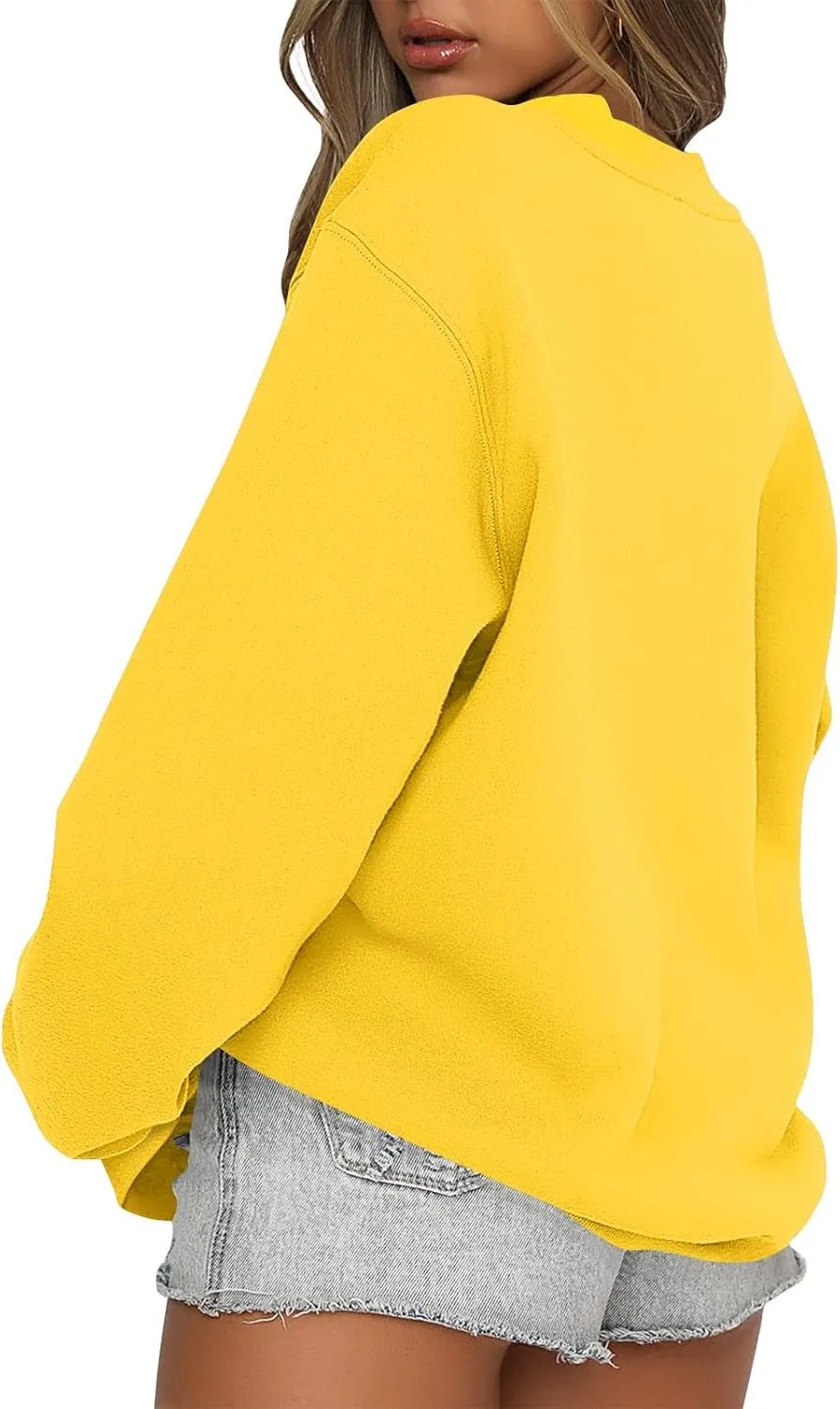 Oversized Crewneck Sweatshirts Women Long Sleeve Fleece Pullover Tops Fall Y2k Sweater Cute Hoodies for Teen Girls