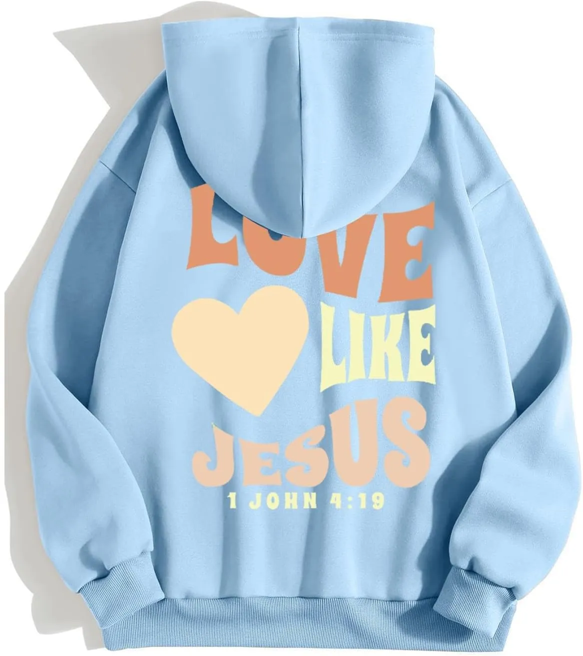 Oversized Hoodie for Women Thankful Grateful Blessed Letter Printede Hooded Hoodies Causal Sweatshirts with Pocket Pullover