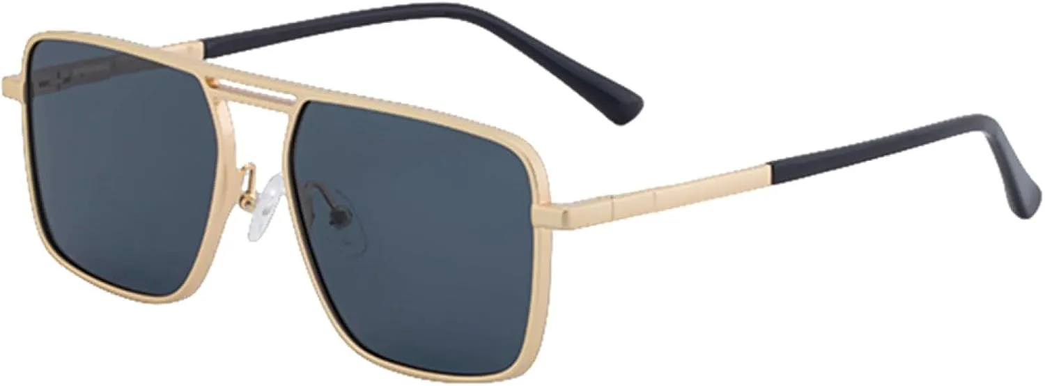 Oversized Punk Sunglasses for Men Luxury Retro Double Beam Steampunk Driving Uv400
