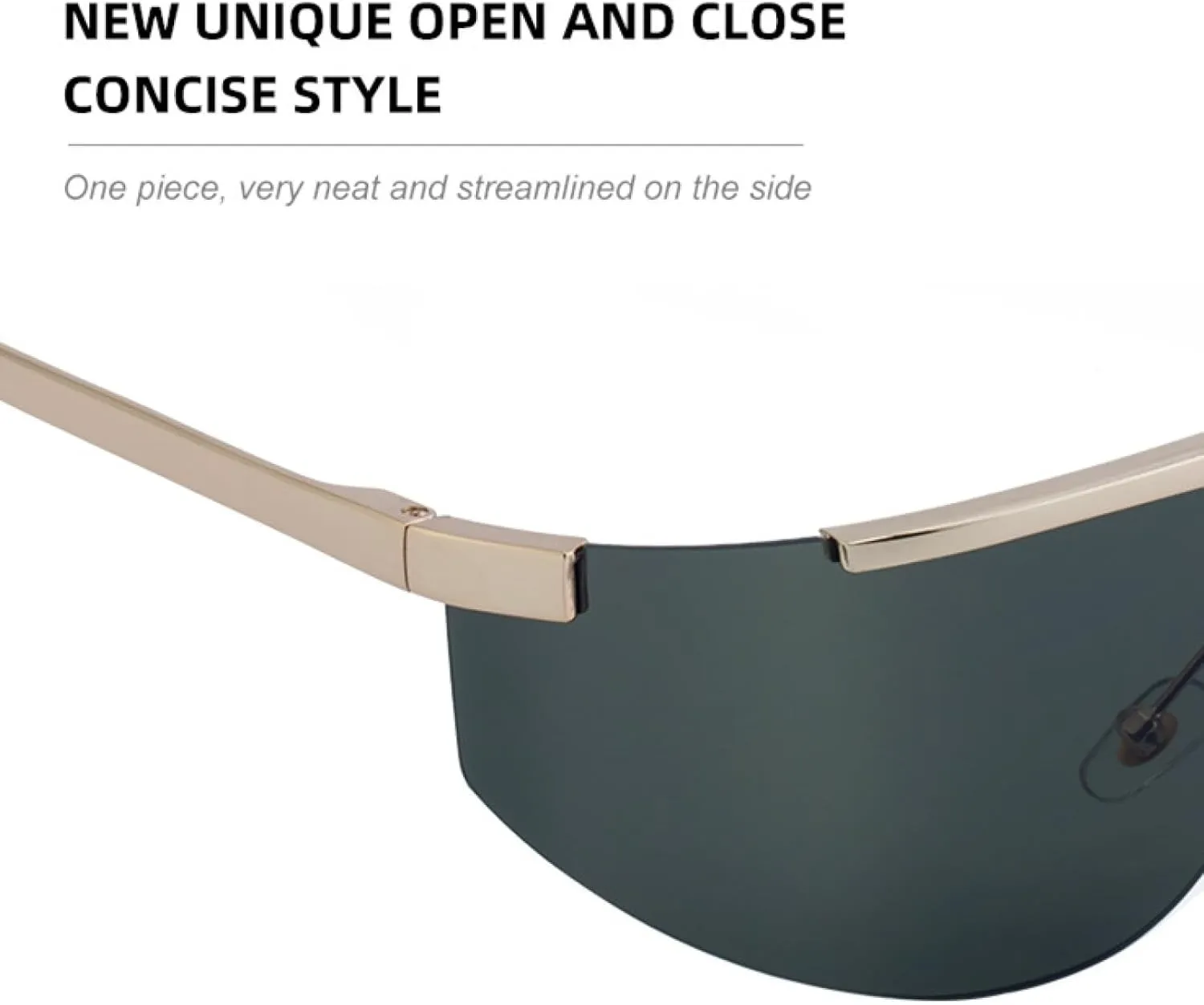 Oversized Semi-rimless Sunglasses for Women Men Luxury Metal Frame Punk Uv400