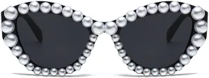 Pearl Cat Eye Sunglasses Women 2024 Luxury Vintage Pearls Sun Glasses For Ladies Elegant Party Eyewear Shades UV400 N45