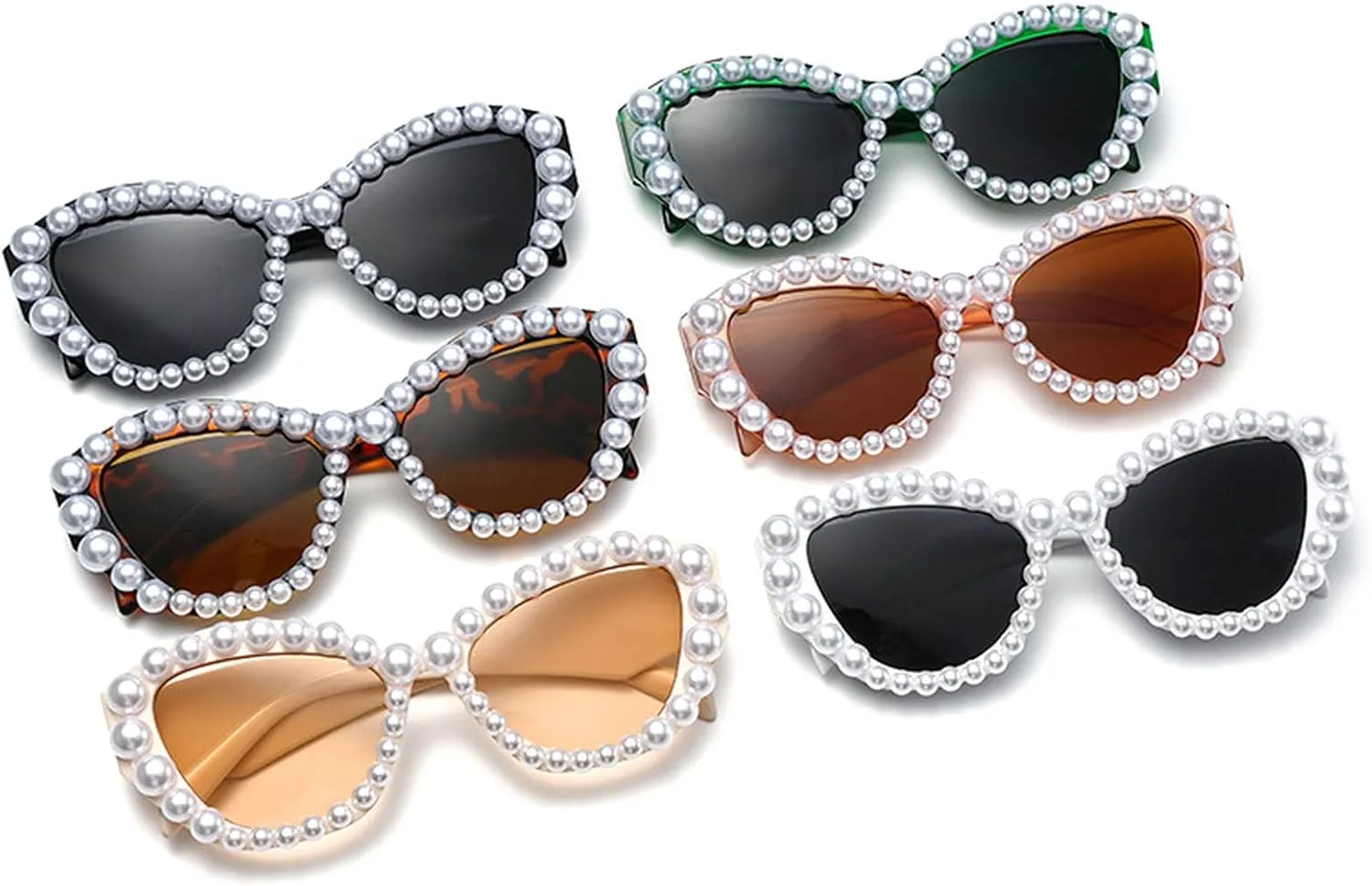Pearl Cat Eye Sunglasses Women 2024 Luxury Vintage Pearls Sun Glasses For Ladies Elegant Party Eyewear Shades UV400 N45