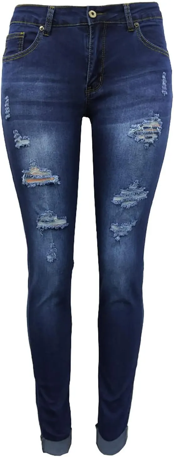 Petite Jeans for Women Ripped Jeans Curvy Slim Fit Butt Lifting Denim Skinny Jeans Skinny Stretchy Denim Pants