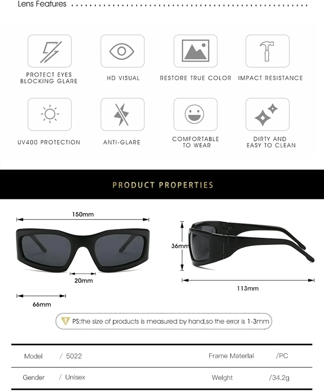 Polarized Men's Sports Sunglasses Outdoor Driving Women's Commuter Sun Glasses