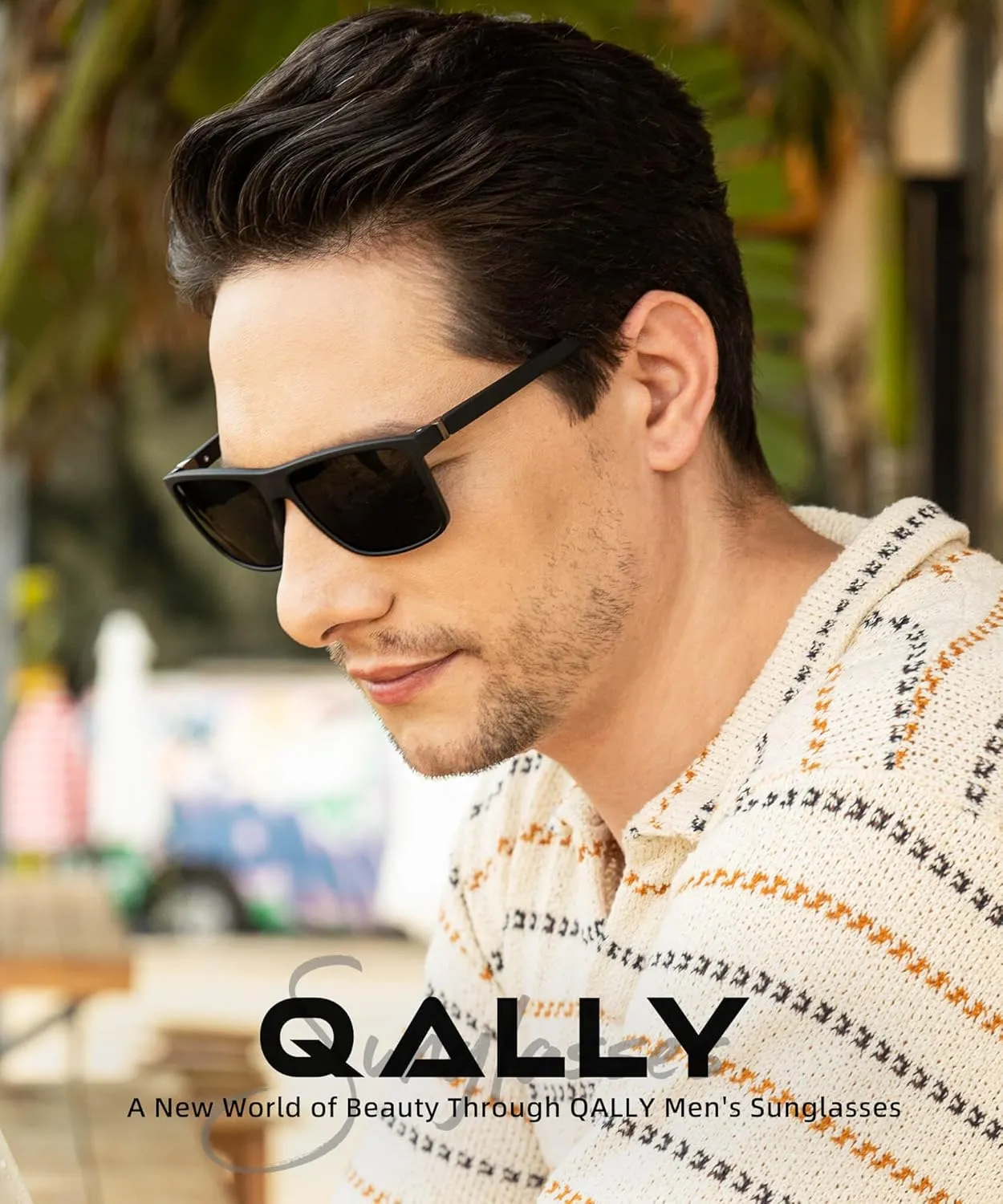 Polarized Sunglasses for Men Rectangular Frame Men's Polarized Sunglasses Sports Sunglasses with UV400 Protection
