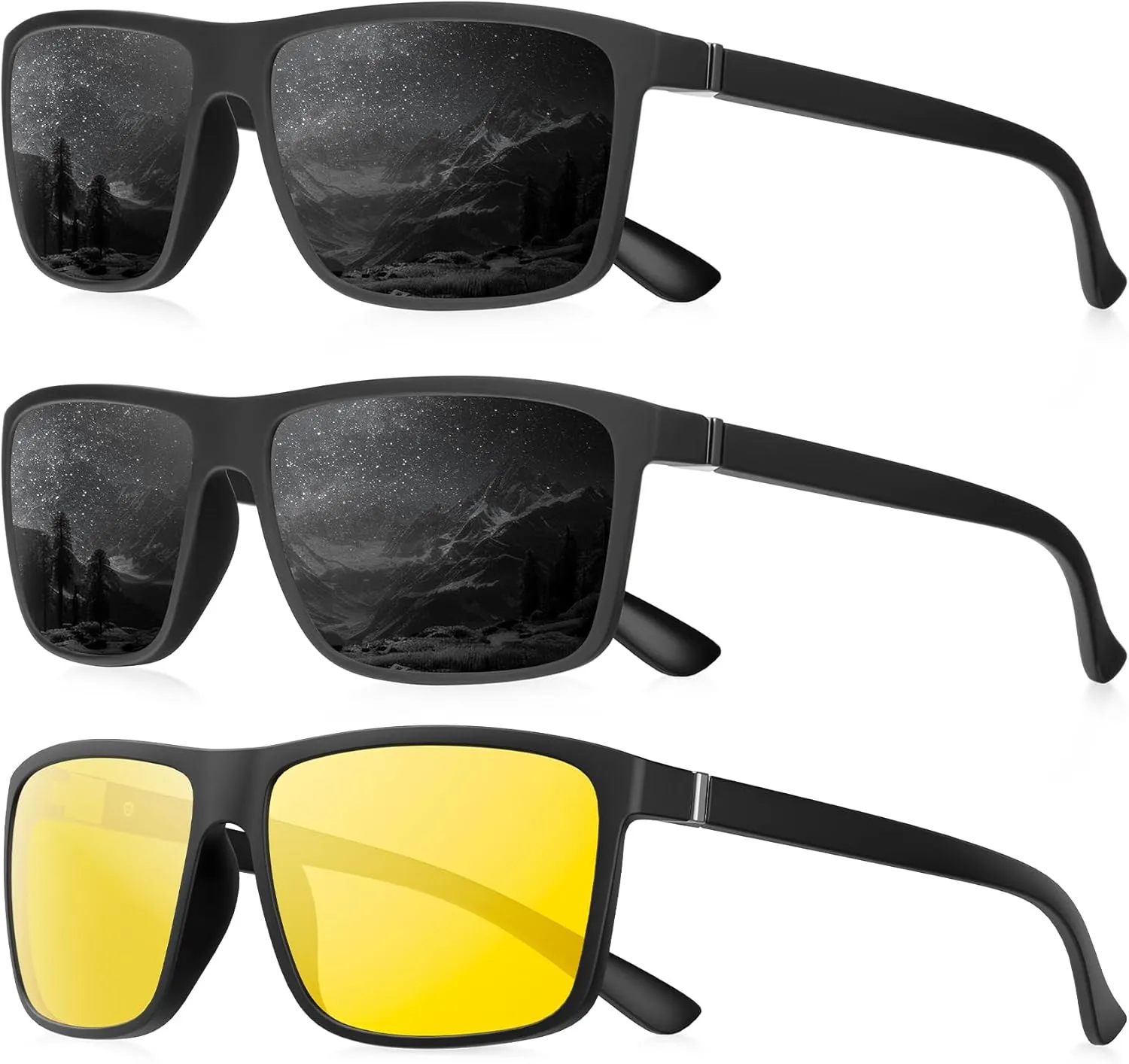 Polarized Sunglasses for Men Rectangular Frame Men's Polarized Sunglasses Sports Sunglasses with UV400 Protection