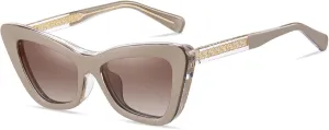 Polarized Sunglasses Women Cat Eye Sun Glasses Uv400 Female Acetate Brown Fashion