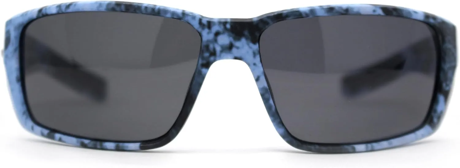 Polarized Xloop Camo Print Wrap Biker Style Sport Plastic Sunglasses