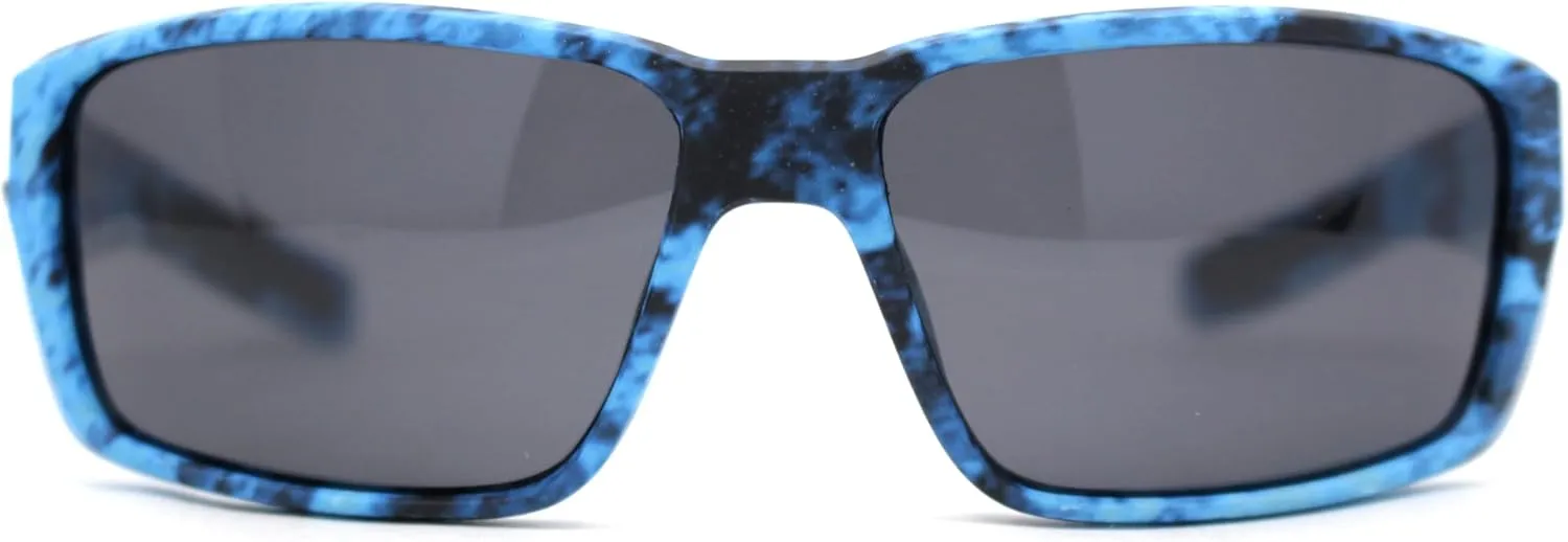 Polarized Xloop Camo Print Wrap Biker Style Sport Plastic Sunglasses