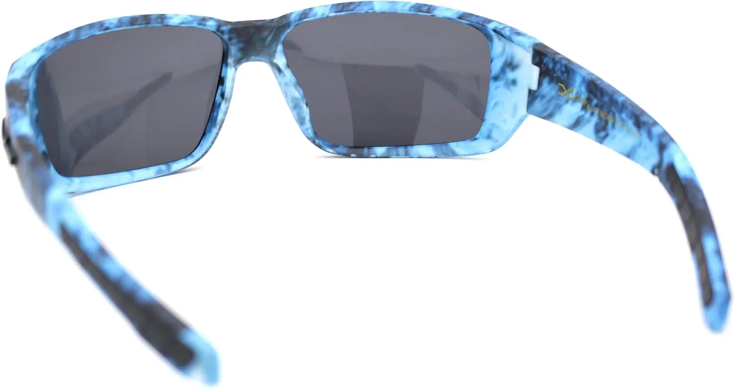 Polarized Xloop Camo Print Wrap Biker Style Sport Plastic Sunglasses