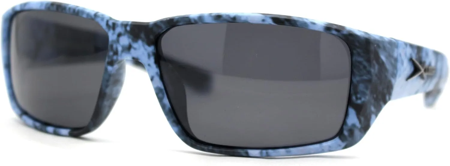 Polarized Xloop Camo Print Wrap Biker Style Sport Plastic Sunglasses