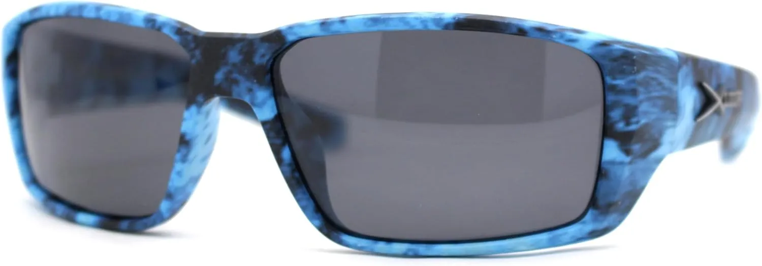 Polarized Xloop Camo Print Wrap Biker Style Sport Plastic Sunglasses