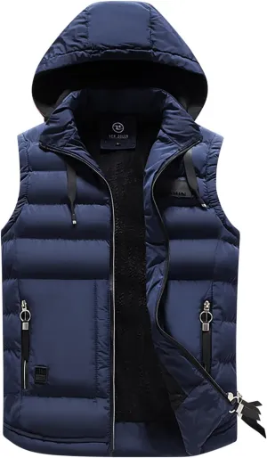 Puffer Vest Men Quilted Sleeveless Jackets Fashion Hooded utility Vests Winter Thermal Softshell down Vest Jackets