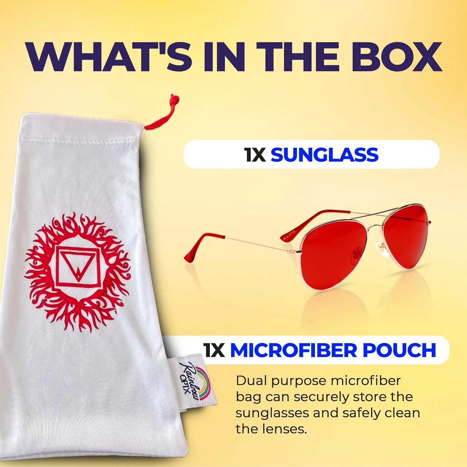 RainbowOPTX Aviator Mood Boosting Color Sunglasses For Men & Women, Full UV400 Protection
