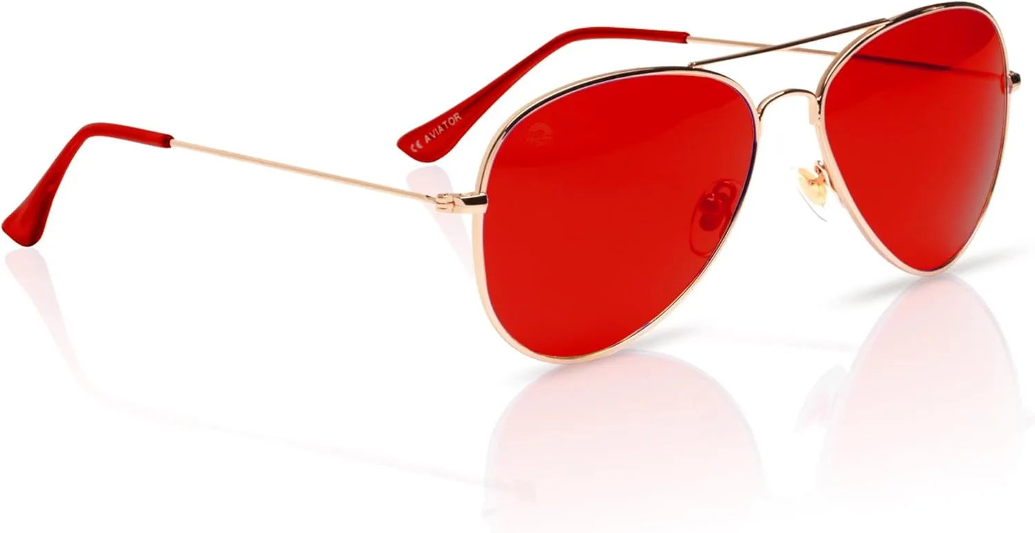 RainbowOPTX Aviator Mood Boosting Color Sunglasses For Men & Women, Full UV400 Protection