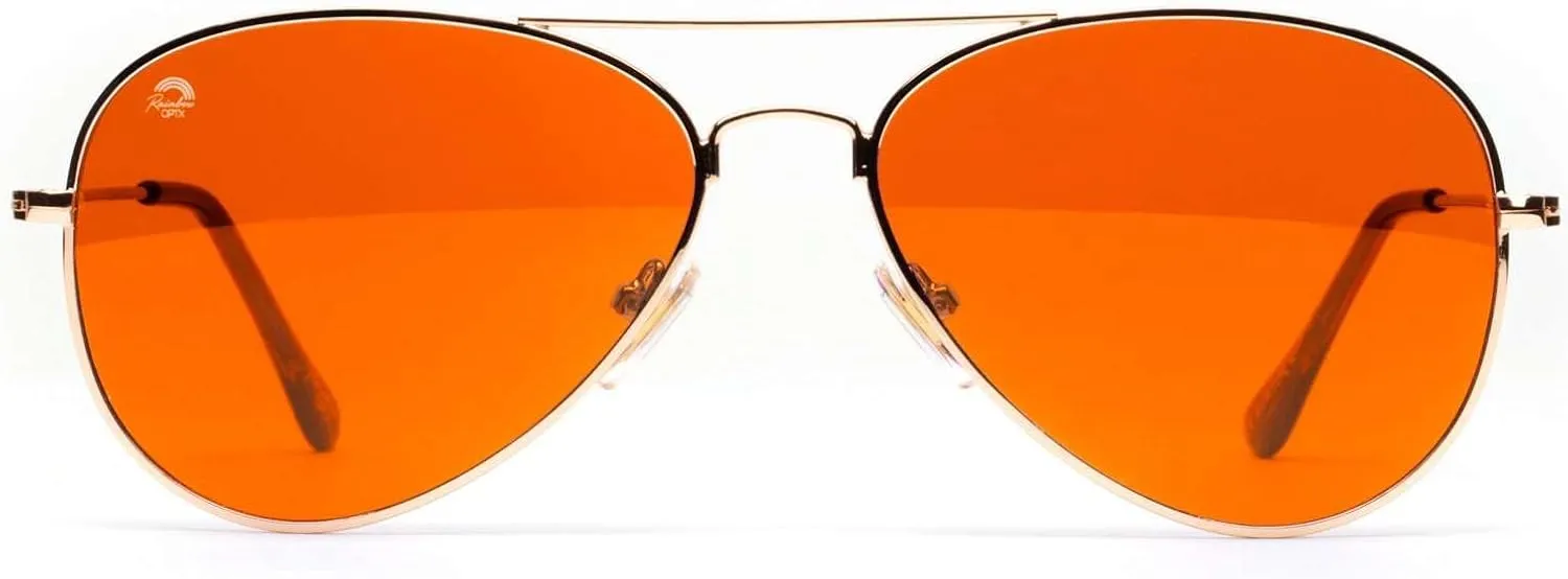 RainbowOPTX Aviator Mood Boosting Color Sunglasses For Men & Women, Full UV400 Protection