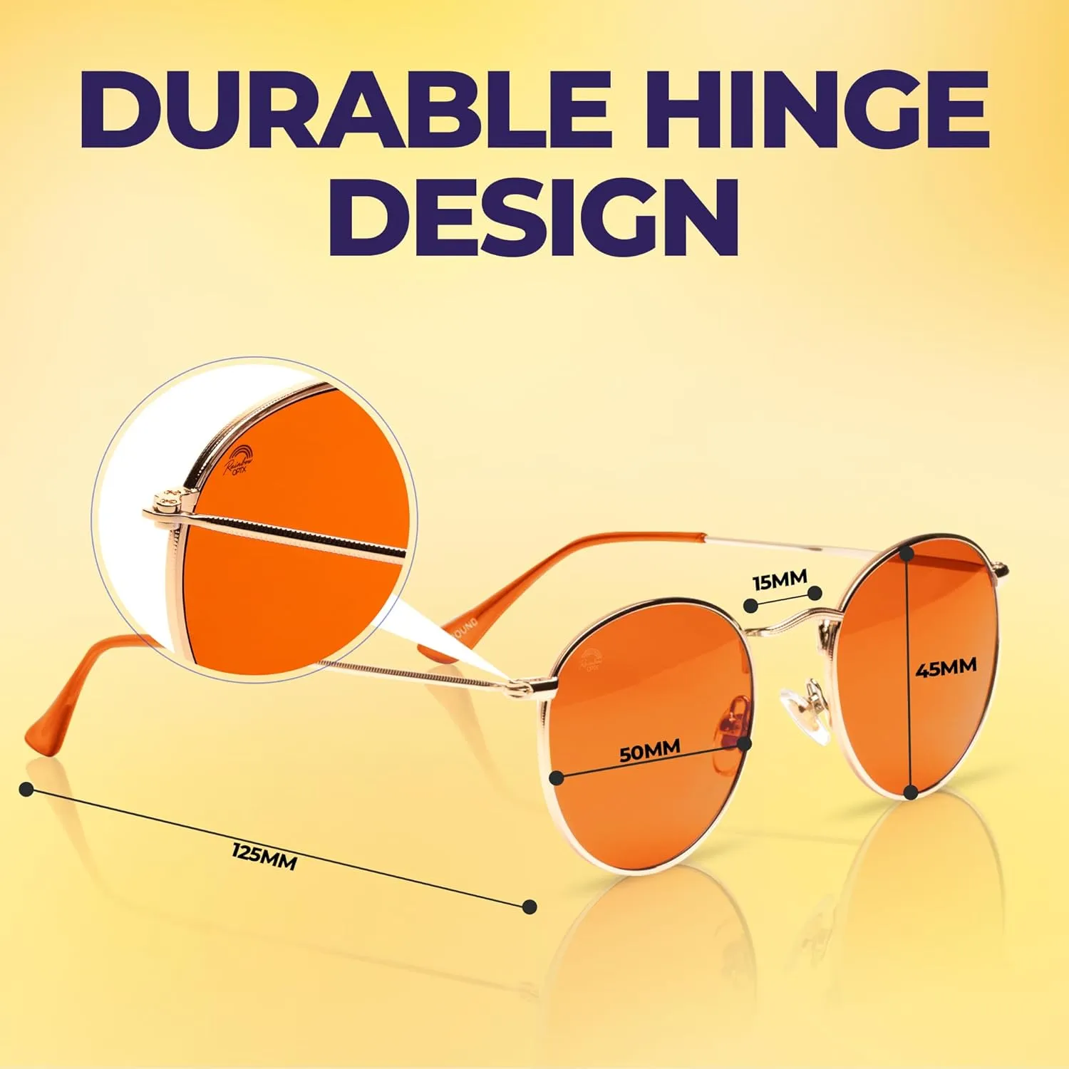 RainbowOPTX Round Mood Boosting Color Sunglasses For Men & Women, Full UV400 Protection