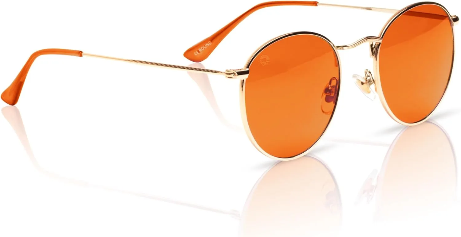 RainbowOPTX Round Mood Boosting Color Sunglasses For Men & Women, Full UV400 Protection