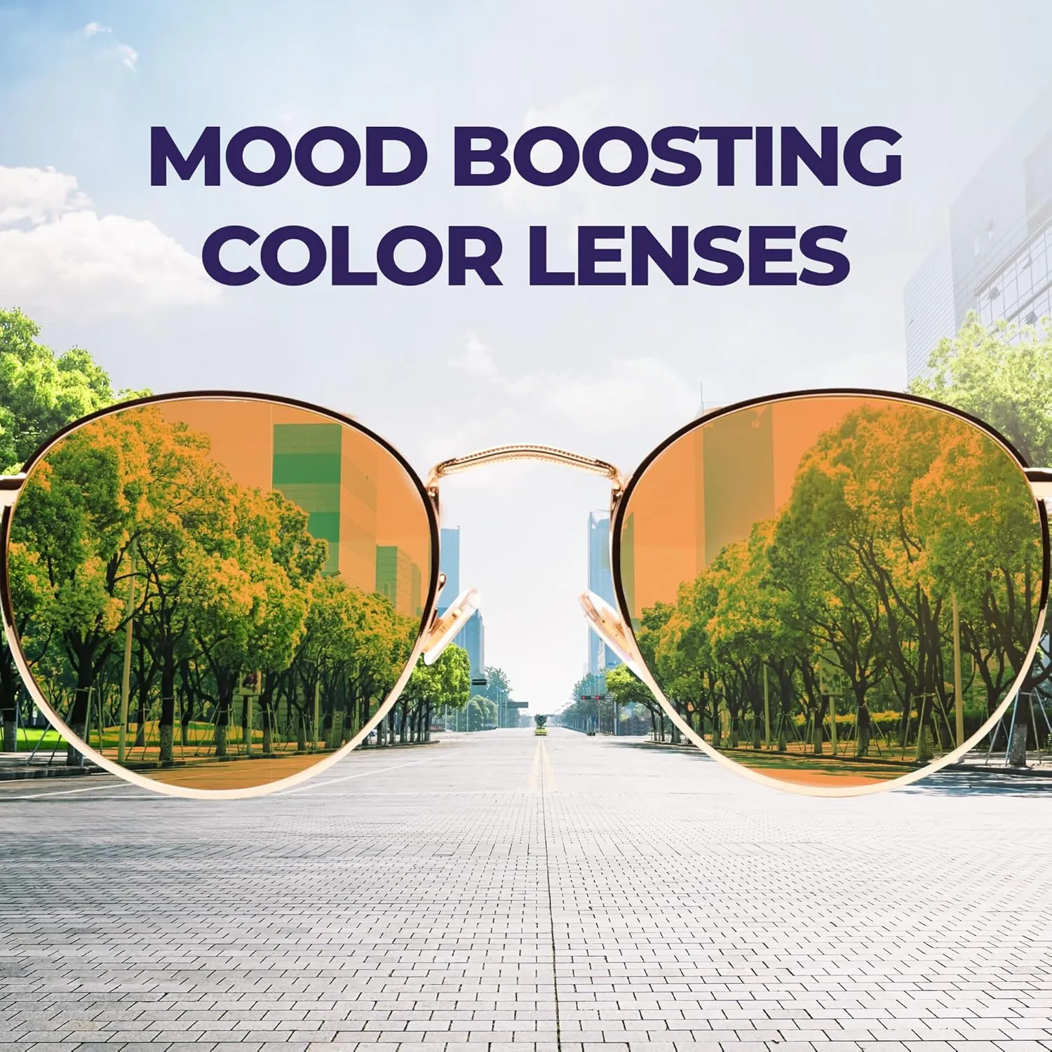 RainbowOPTX Round Mood Boosting Color Sunglasses For Men & Women, Full UV400 Protection