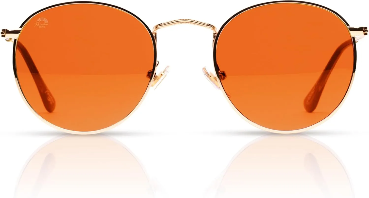 RainbowOPTX Round Mood Boosting Color Sunglasses For Men & Women, Full UV400 Protection